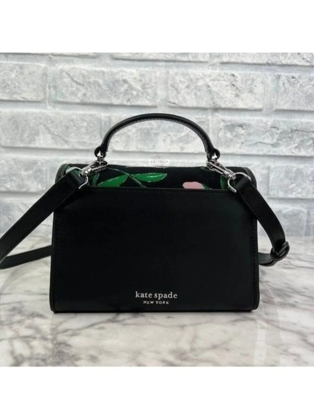 Kate Spade Lovitt Buckled Floral Jacquard Small Top-handle Crossbody